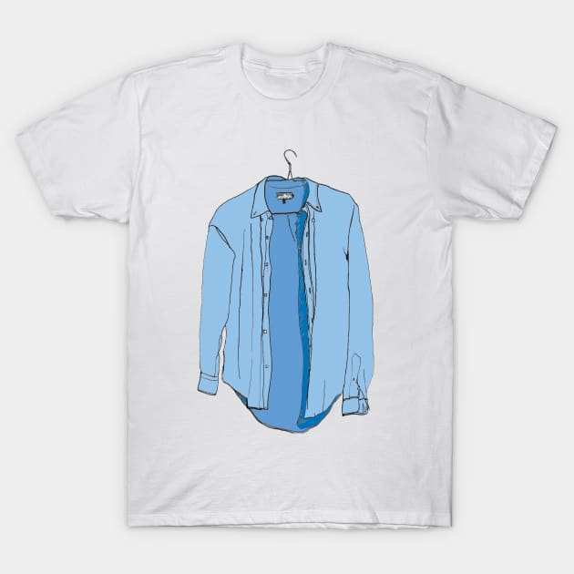 Blue shirt drawing T-Shirt by EmilyBickell